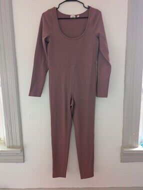 Wilfred Long Sleeve Scoop-Neck Jumpsuit in Dusty Rose